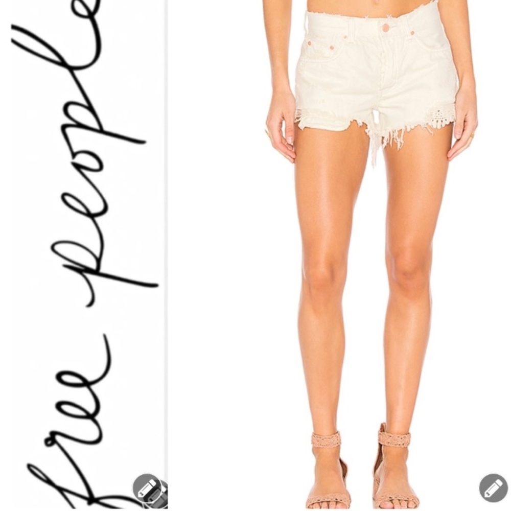 NWT Free People White Cut Off Jeans